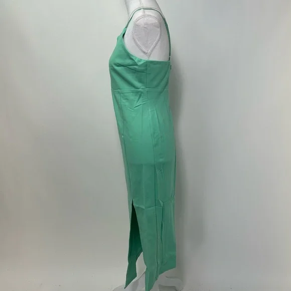 NEW! Petal & Pup Zahra Asymmetrical Neckline Midi Dress in Green - Picture 8 of 17